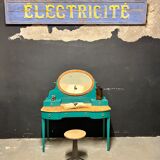 Louis XVI style dressing table in elm magnifying glass