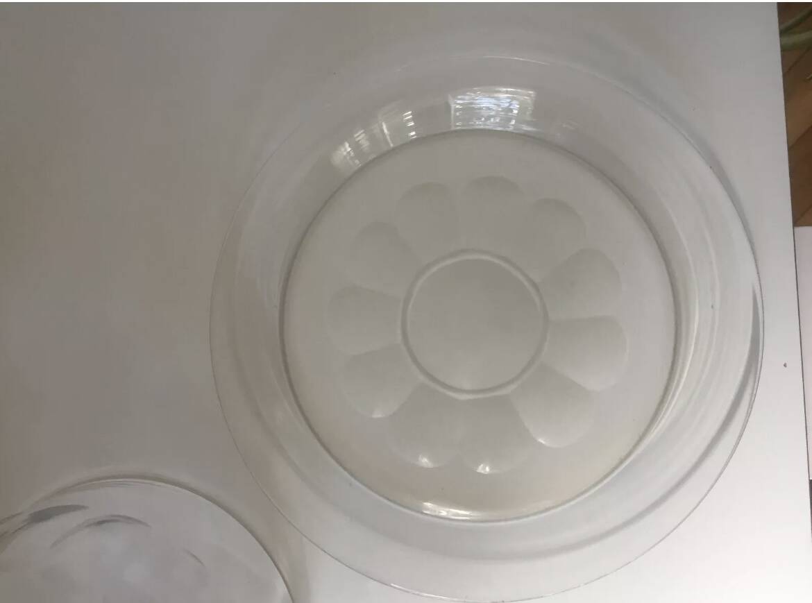 Beautiful cheese dome and its crystal tray