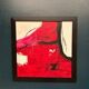 Large Original Swedish Oil on Canvas – “Red Composition” by AMH – Signed – Vintage & Framed
