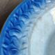 Hollow plate Moulin des Loups Hamage France, blue and white swan decoration.