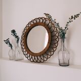 Mirror witch rattan 70s - 46cm