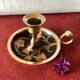 Hand candle holder brass partitioned floral decoration