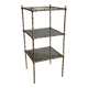 Three-tiered gilded brass bamboo selette by Maison Baguès