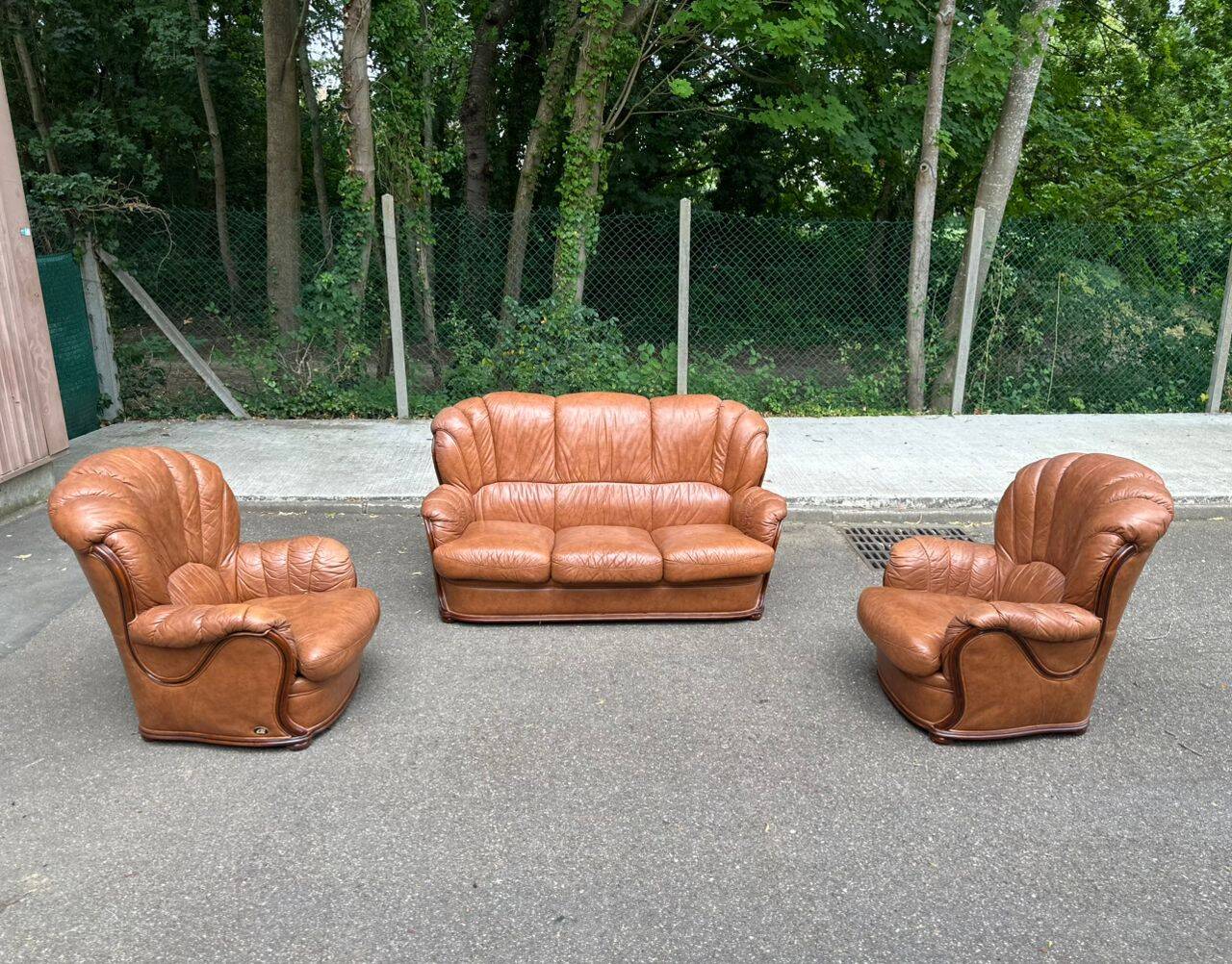 Salon en cuir cognac Alberto Nieri, Italie