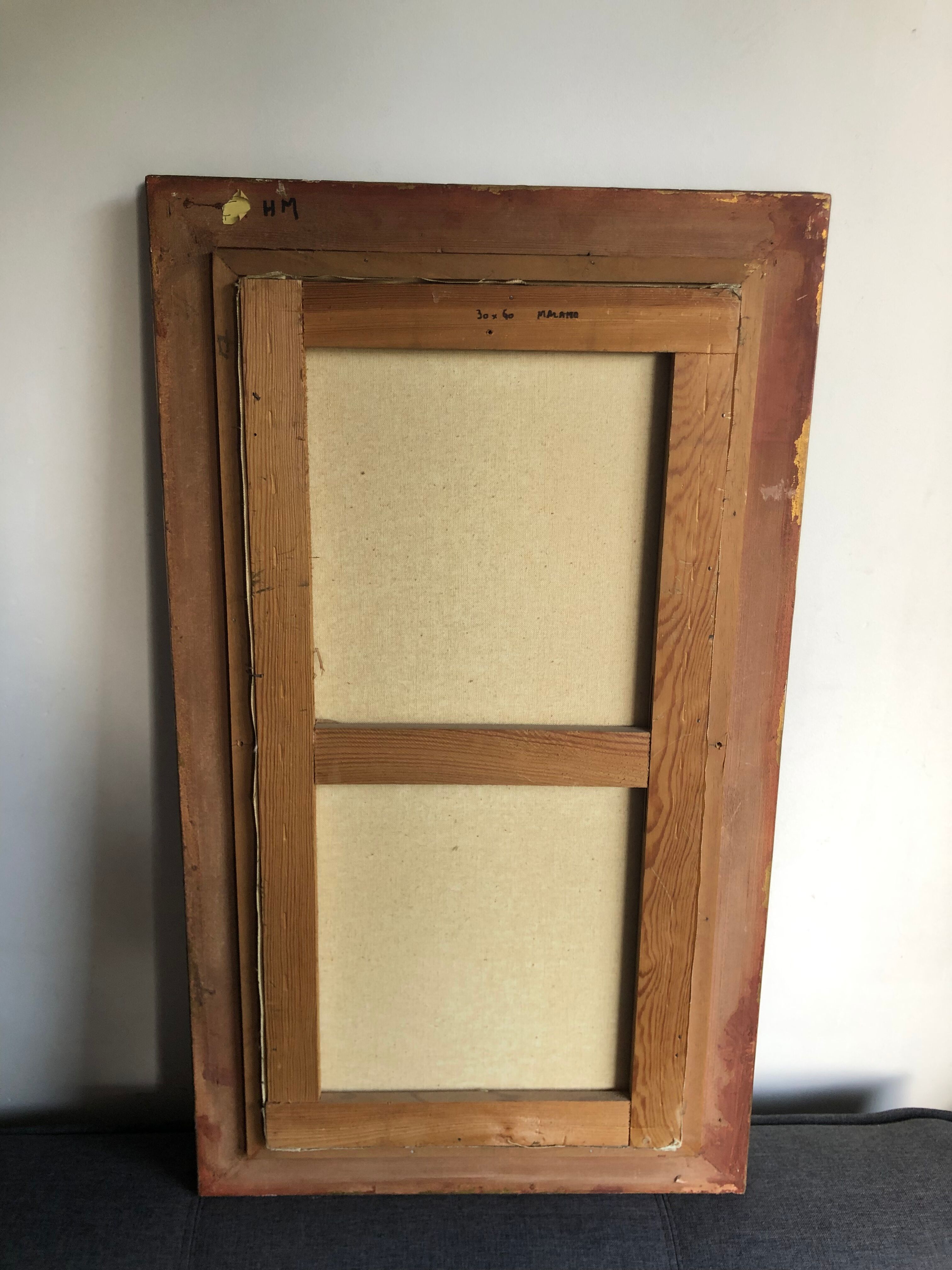 Oil on canvas painting of flowers