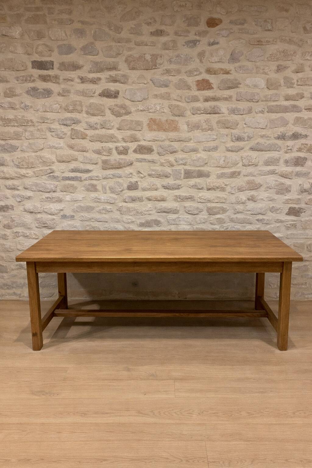 Solid wood farmhouse table – country style 230cm