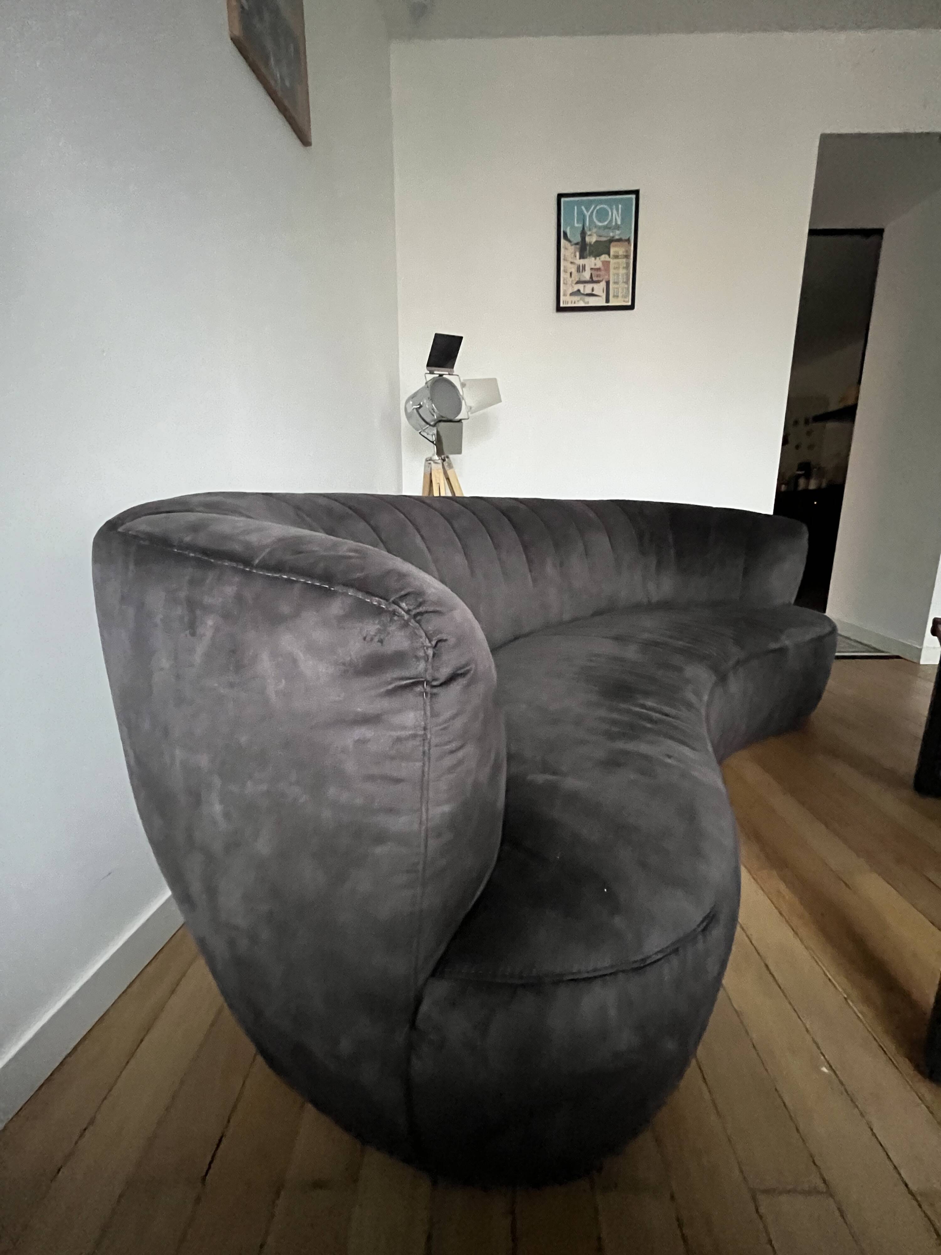 Bobochic Vendôme Sofa - Grey Velvet