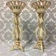 Pair of candlesticks patinated cast iron renaissance design