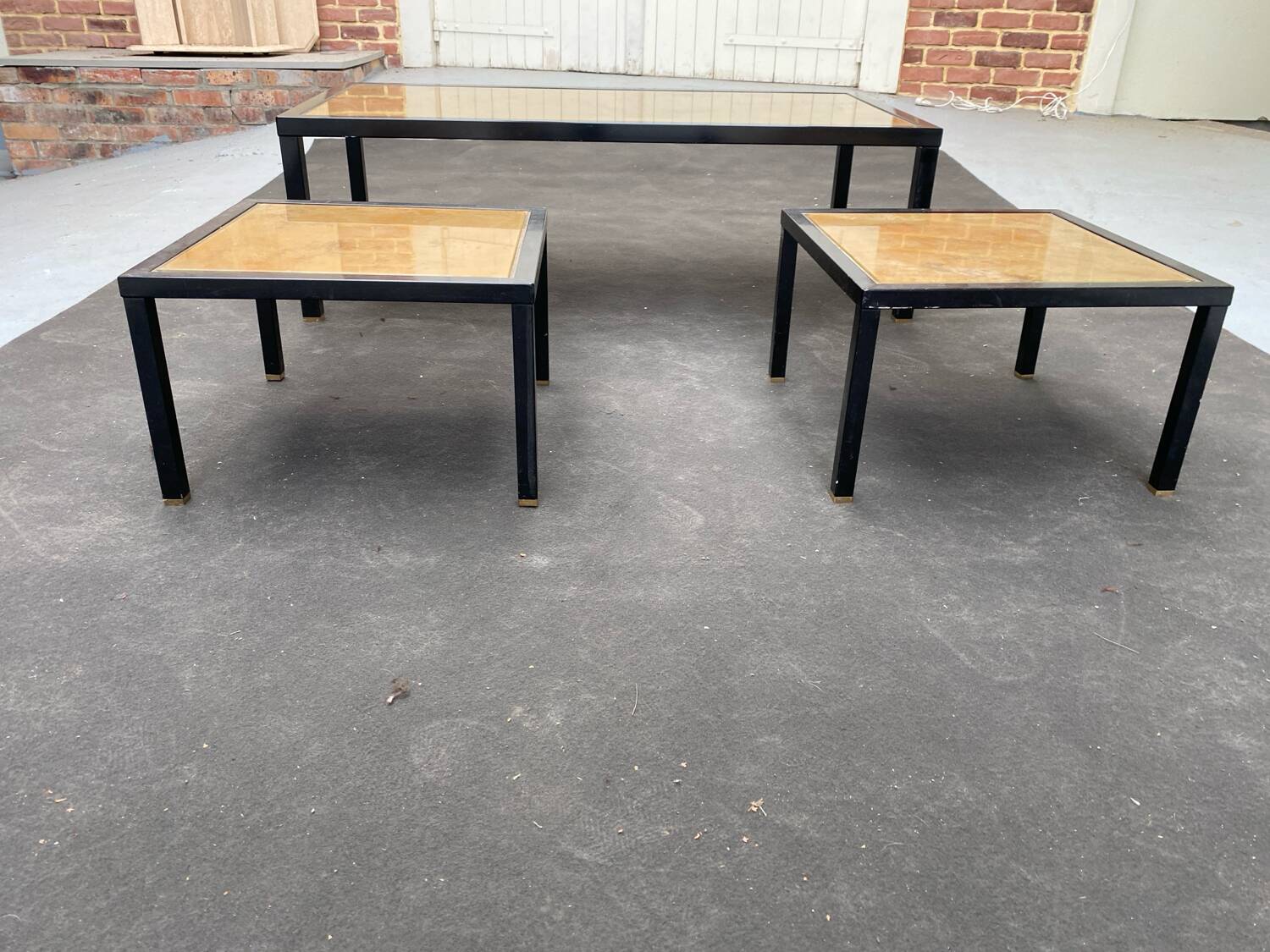 Black metal coffee table