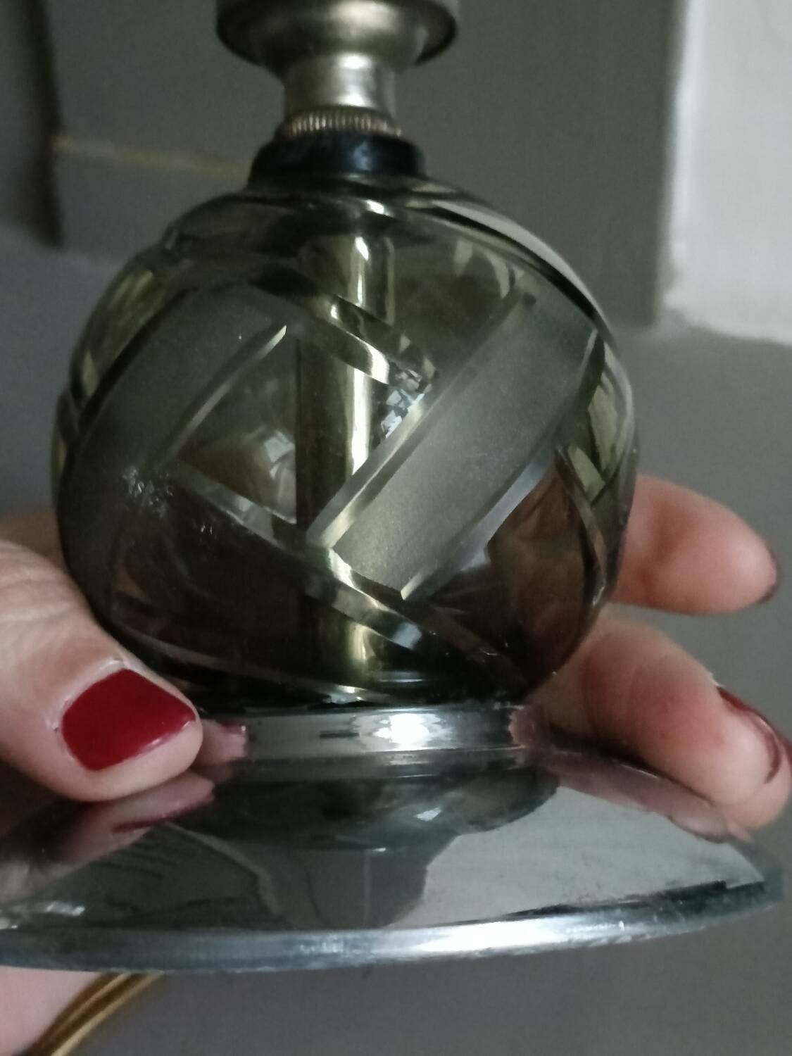 Petite lampe en cristal, art déco