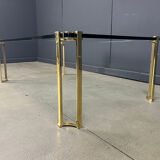 Peter Ghyczy style coffee table in brass and glass