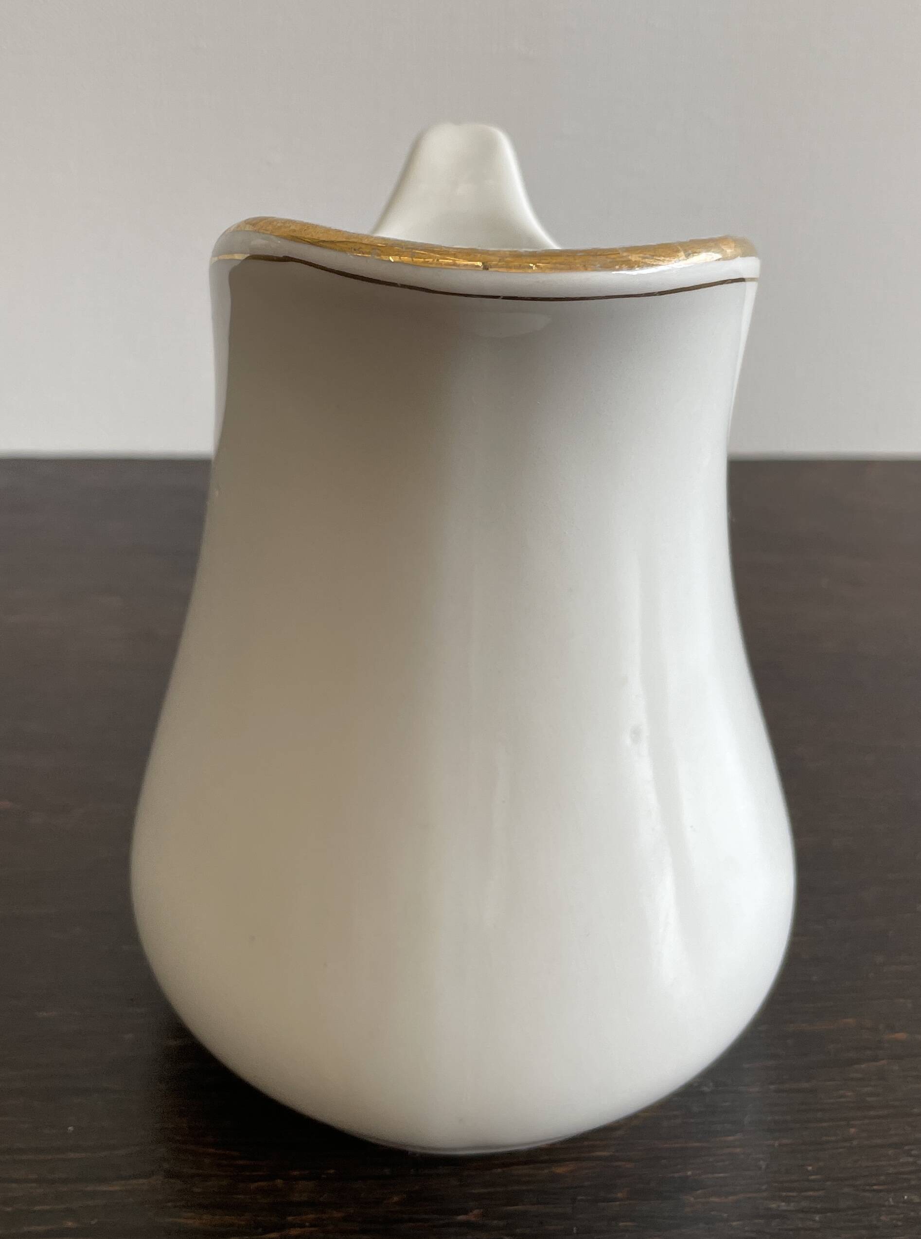 Jug or charming small vase, porcelain MEHUN, France