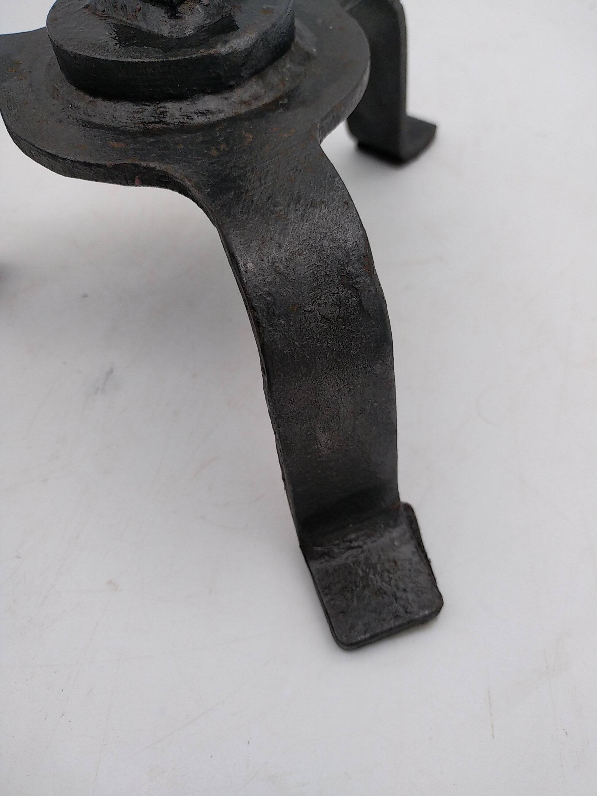 Brutalist wrought iron candle holder. Birds .