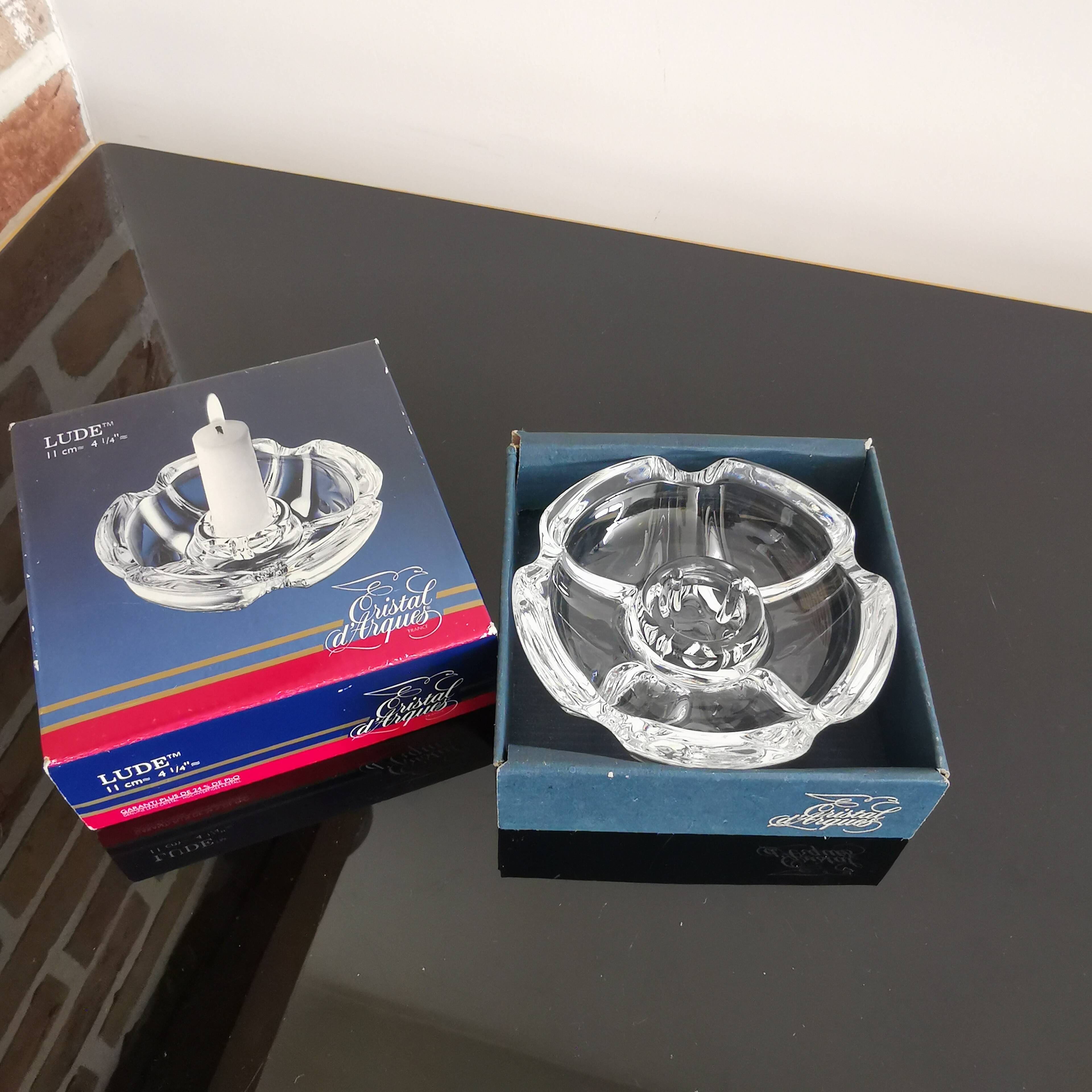 Vintage floriform candle holder "Lude" Cristal d'Arques