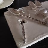 6 small silver-plated metal teaspoons S.F.A.M Russian model