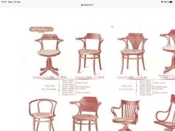 fauteuil de bureau J&J Kohn circa 1900 estampillé et étiquette