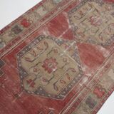 4x9 Rug For Entrway Red Classic Oriental Vintage Rug, 111x263Cm SK 3884