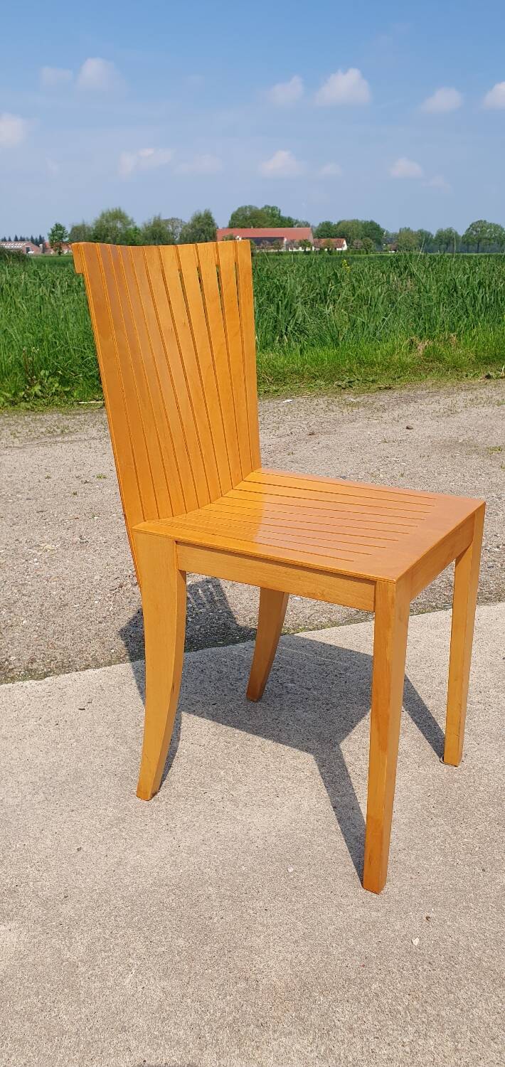 Set 4 - plywood beech dining chair Dutch design postmodern