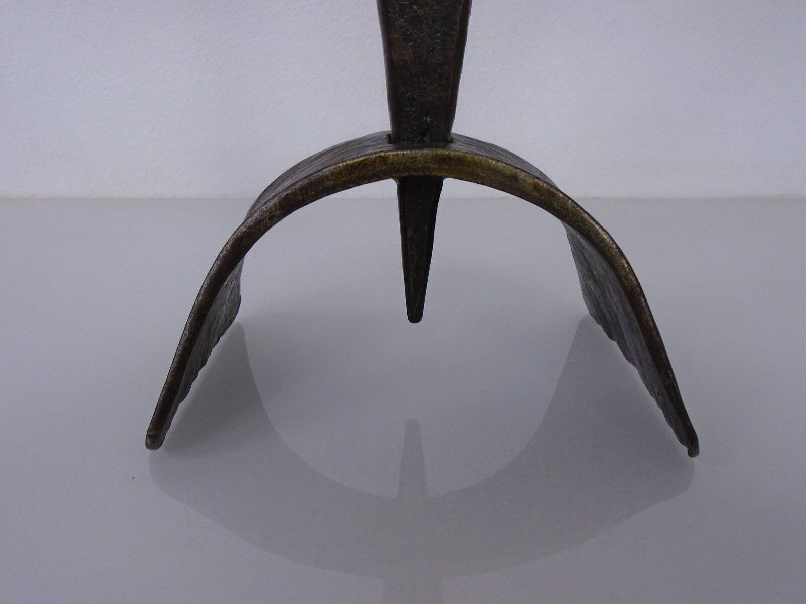 German Brutalist Iron Candleholder, 1960s