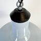 Lampe à suspension industrielle en émail bleu clair, années 1960