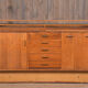Vintage pharmacy counter showcase