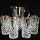 lemonade service, pitchers and glasses, in Lorraine crystal, the Grand Dukes, gold border