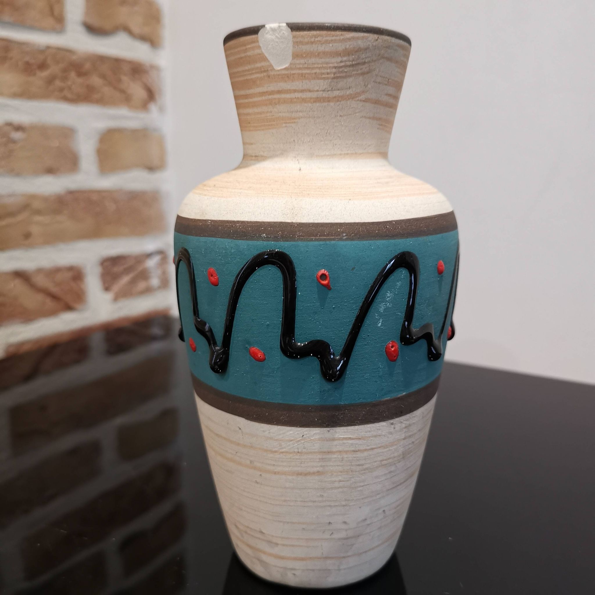 Vase West Germany 523-18 turquoise années 1950