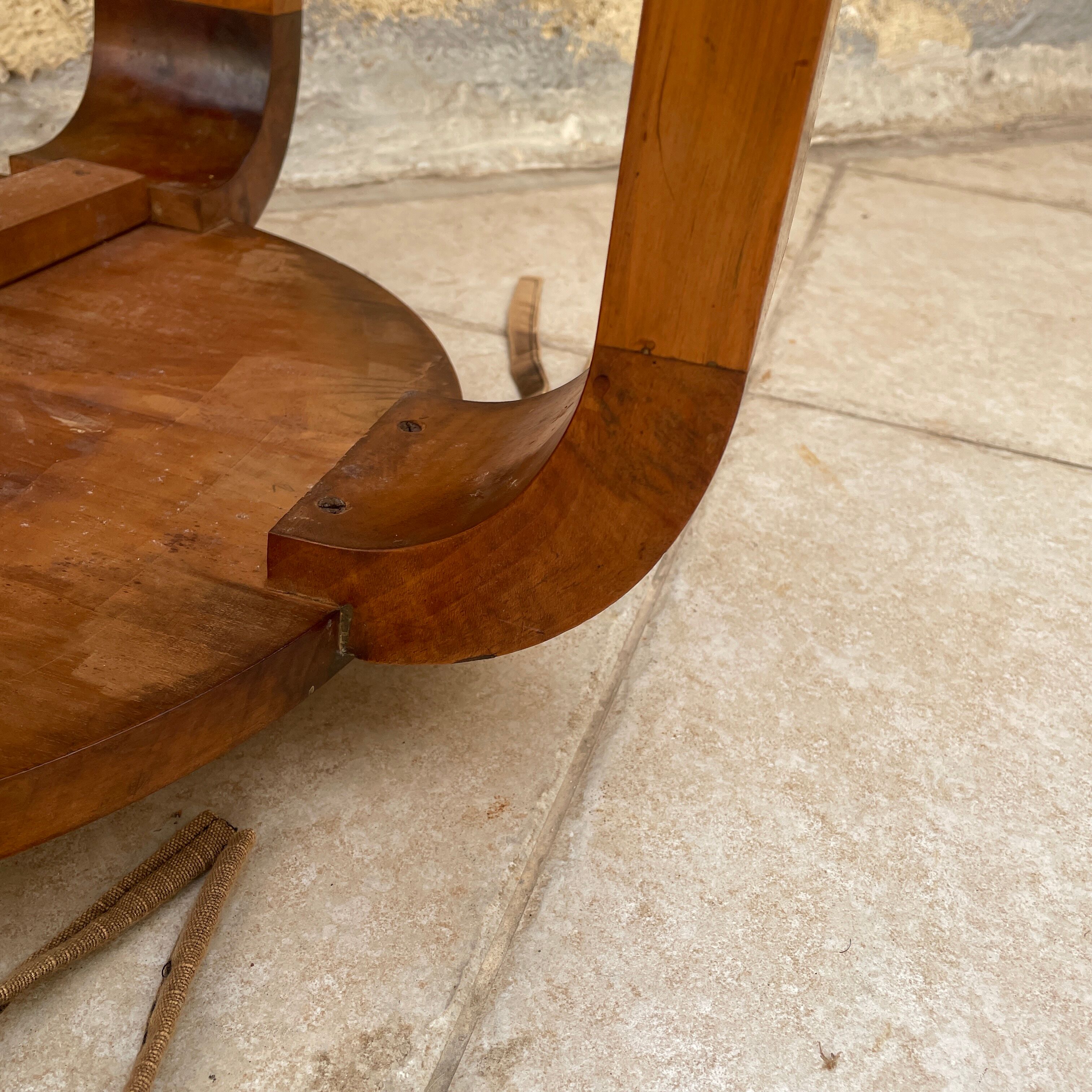 Art Deco pedestal table 1920 in solid wood
