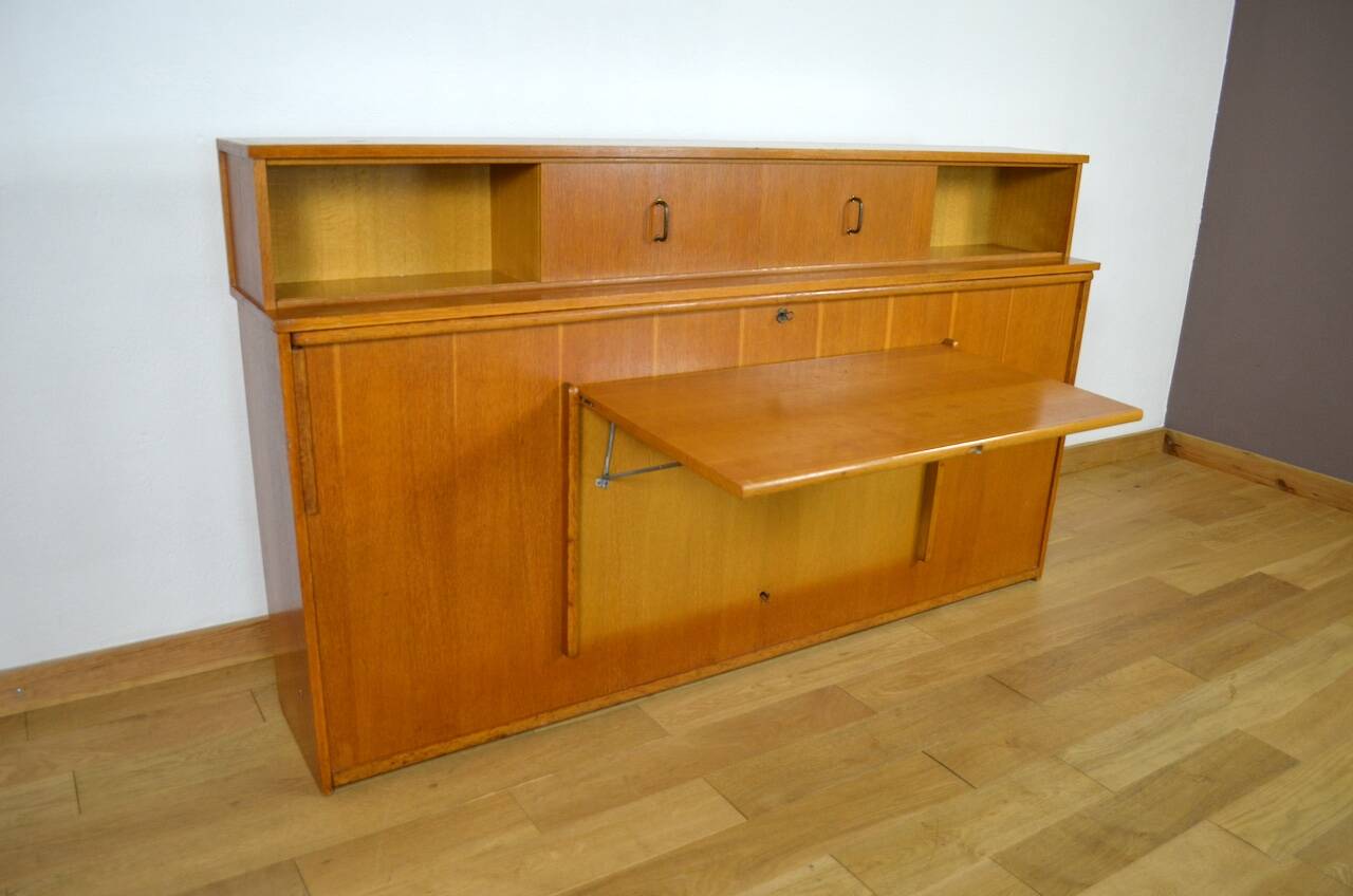 Daybed / Modular Desk Furnished in Vintage Blond Oak 1950