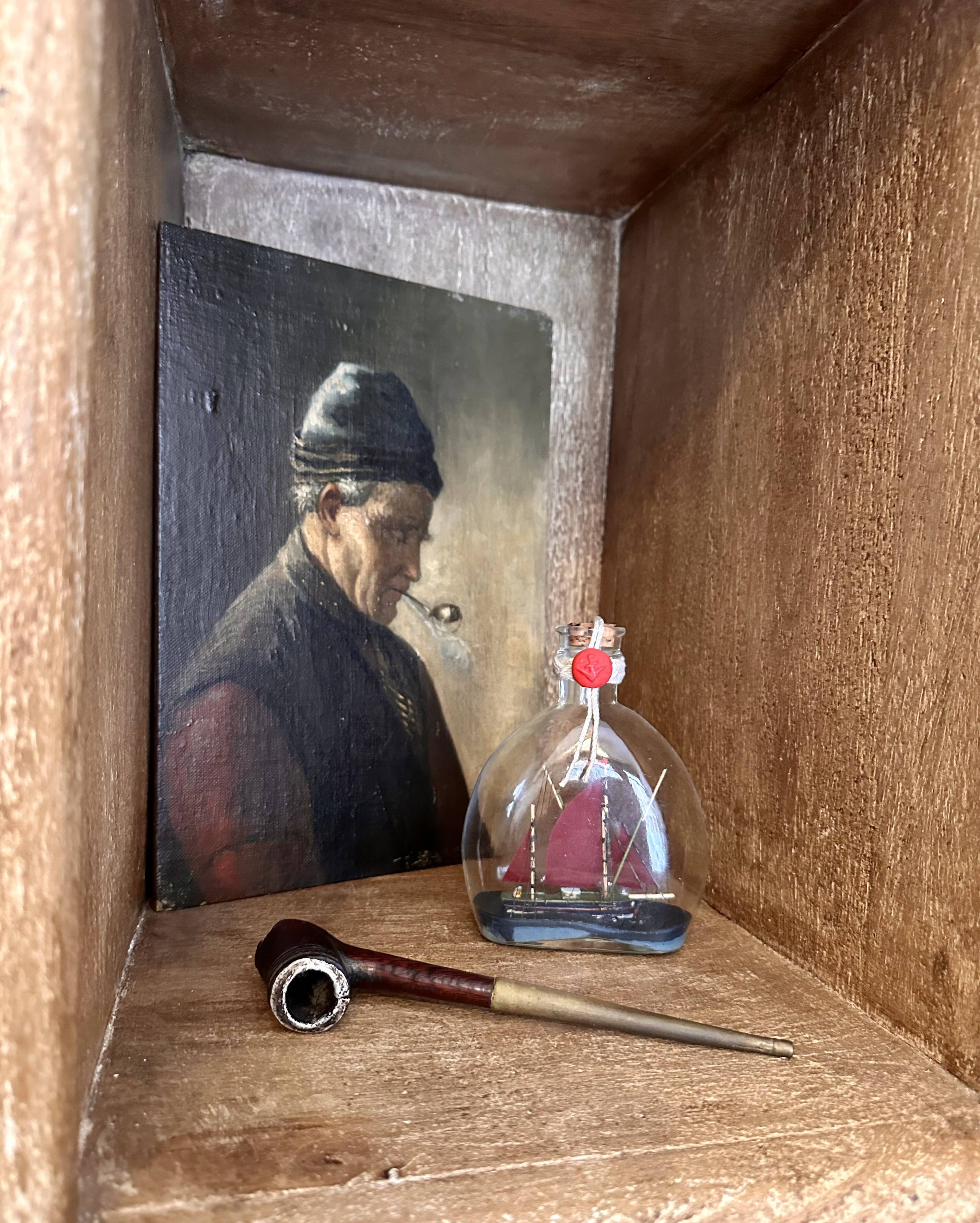 Oil on canvas mounted on oak panel - Portrait of a pipe smoker