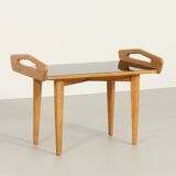 French side table in oak with large handles, 1950s.