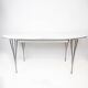 Table à manger super ellipse avec stratifié blanc par Piet Hein et Arne Jacobsen