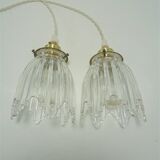 Pair of glass pendant lights