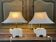 Pair of Italian lamps in travertine by Fratelli Mannelli