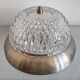 Mid-century crystal ceiling lamp with aluminium base 1960s