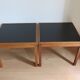 Pair of Mid century Teak and black Top Side Tables 1960s
