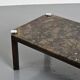 Fossil stone and chrome metal coffee table, Fossile Collection, Switzerland, circa 1980.