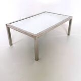 Steel Coffee Table in the Style of Nanda Vigo with a Mirrored Top, Italy