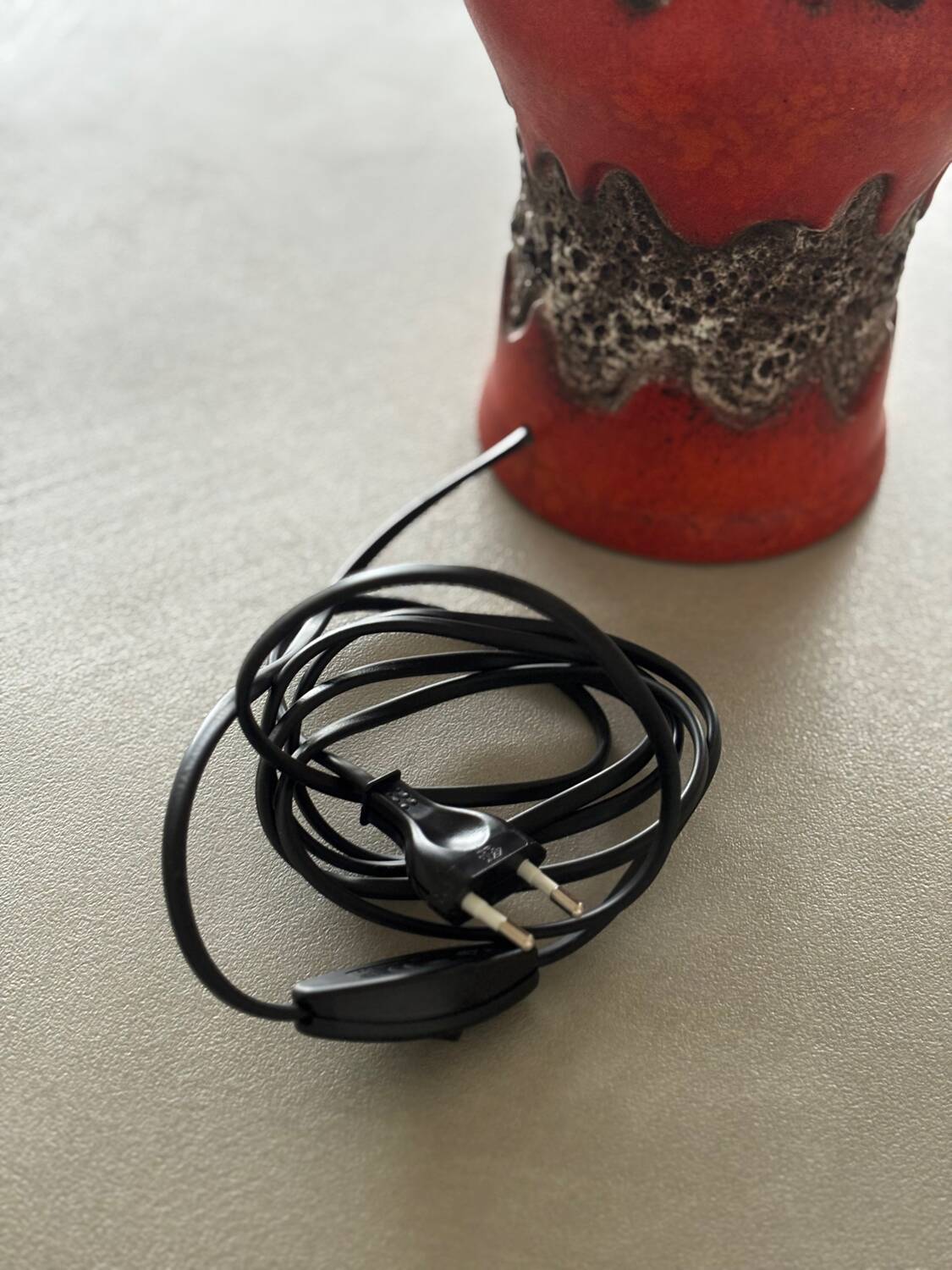 Unique West Germany ceramic lamp by Bhöhr