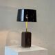 Vintage brass agate table lamp, 1970s