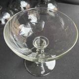 4 coupes à champagne ½ cristal taillé - portieux service alsacien