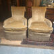2 velvet armchairs