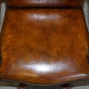 Restored vintage executive chair, leather, oak frame.