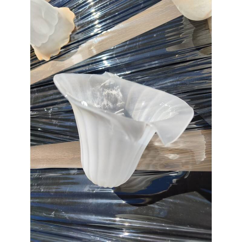 Set of 5 antique opaline glass tulips