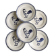 Set of 6 hand painted plates with rooster motif