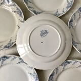set of dessert plates in K&G Lunéville Iron Earth model "Angèle" late 19th century