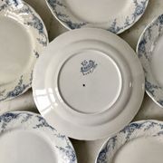 set of dessert plates in K&G Lunéville Iron Earth model "Angèle" late 19th century