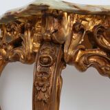 20th century wood-carved Louis XV style console with marble top, France ca. 1970