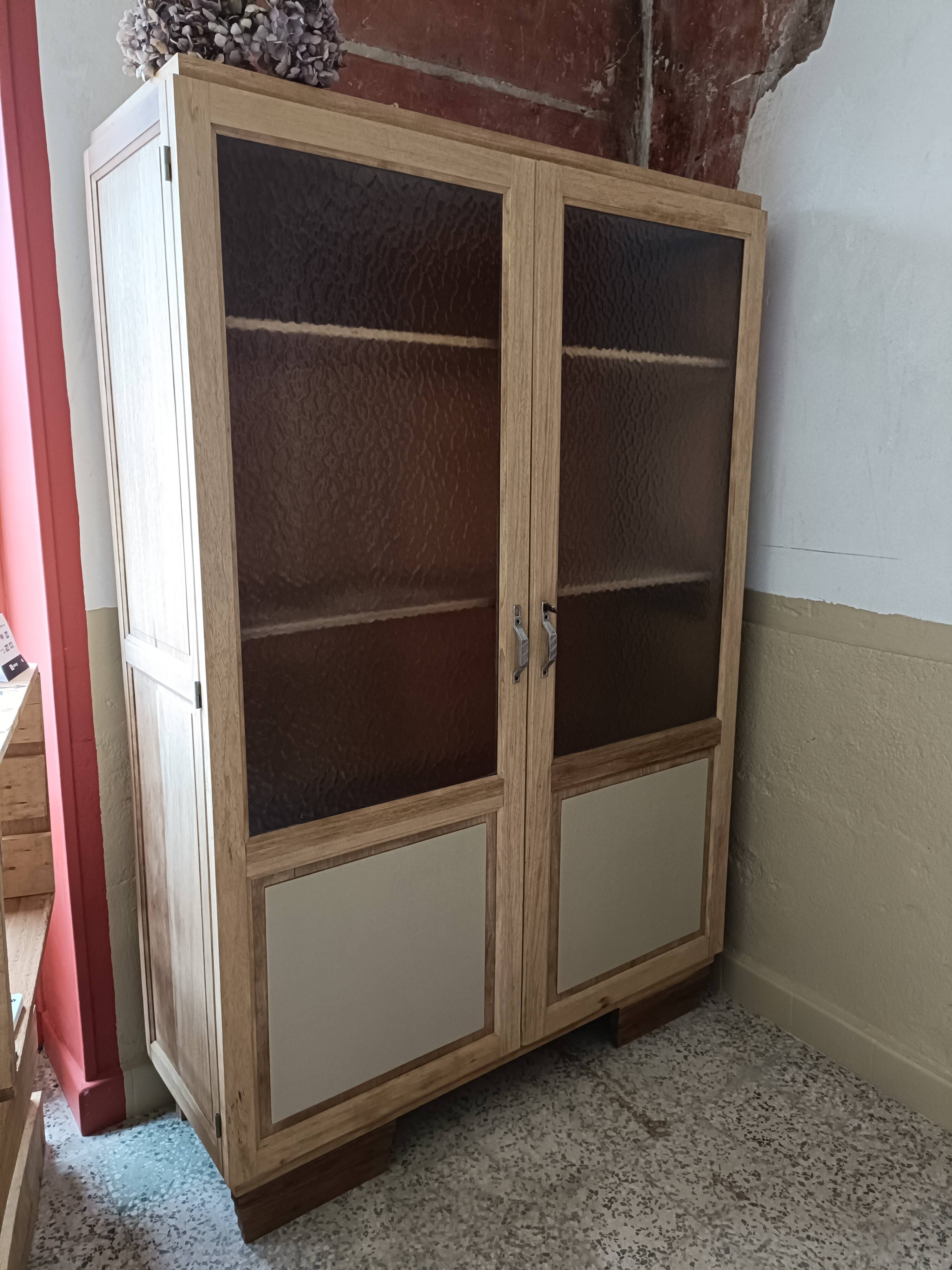 Renovated glass-fronted bookcase