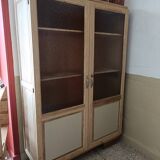 Renovated glass-fronted bookcase